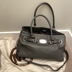 Gray Michael Kors Hamilton Satchel Purse